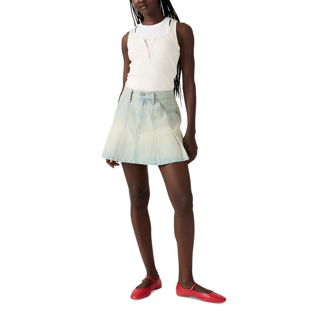 Levi's Size 24 Blue Denim New Skirt - Picture 3 of 7